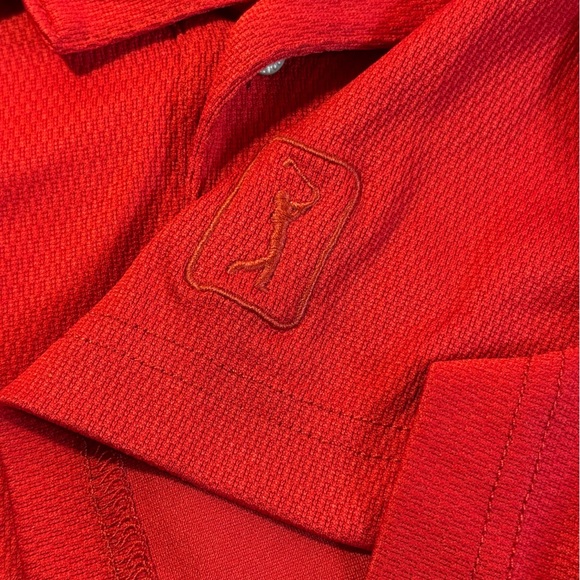 PGA Tour Airflux Men’s Golf Polo Shirt Size XL Red - Picture 5 of 7